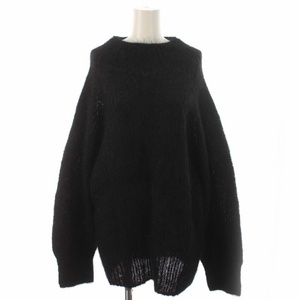 ルシェルブルー LE CIEL BLEU 22AW Mohair Long Knit Top ニット セーター プルオーバー ハイネック モヘヤ ウール混 長袖 36 S 黒