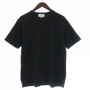 カルバンクライン CALVIN KLEIN Ｔシャツ カットソー 半袖 クルーネック ライン L 黒 ブラック /UY33 ■GY09 メンズ