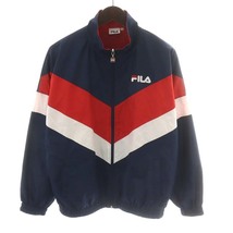 フィラ FILA ウィンドブレーカー ブルゾン ジャケット ジップアップ 160cm 紺 ネイビー 赤 レッド D1053A /AN39 キッズ_画像1