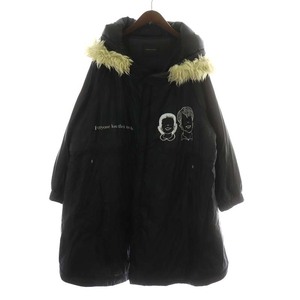 アンダーカバー UNDERCOVER 17AW Big Nylon Mods Coat ビッグ ナイロン モッズコート ロング丈 フード 中綿 アウター 2 M 黒