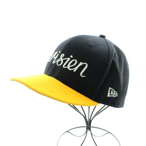 メゾンキツネ MAISON KITSUNE × NEWERA ニューエラ キャップ 野球帽 帽子 ロゴ 59.6cm 紺 ネイビー 黄 イエロー /AN2 メンズ