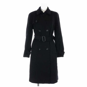  Anayi ANAYI long coat double button belt 36 S black black /YI36 lady's 