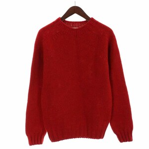 インバーアラン INVERALLAN ニット セーター プルオーバー ウール 長袖 38 S 赤 レッド /YI16 メンズ