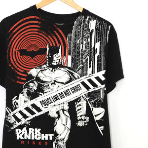 MT2125 バットマン BATMAN Tシャツ M 肩50 ダークナイト RISES DC COMIC アメコミ アメリカ古着 メール便可 xq