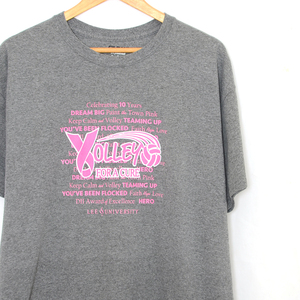 MT2209 VOLLEY FORACURE 乳がん告発 Tシャツ XL 肩58 アメリカ古着 メール便可 xq