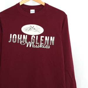 ST3136 JOHN GLENN MUSKIES ロンTシャツ S 肩幅42 アメフト メール便可 xq