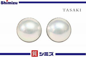 [TASAKI] finishing settled tasakimabe pearl earrings frame included :15mm K18WG/750 Tasaki Shinju lady's accessory * pawnshop exhibition 