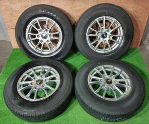 195/80R15 (107/105L LT) DUNLOP【2017年】(PM PREMIX) 15X6J ET33 6H/139.7 4本セット！200系ハイエース