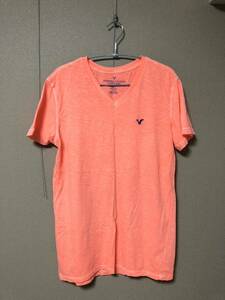 【極美品】【入手困難】Sサイズ AE アメリカンイーグル Vネック 半袖 Tシャツ ピンク　オレンジ American Eagle
