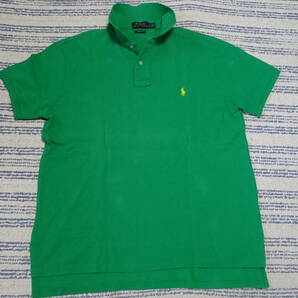 471 POLO RALPH LAUREN ポロラルフローレン  定番ポロシャツ SizeＸＬ グリーン 美品中古の画像1