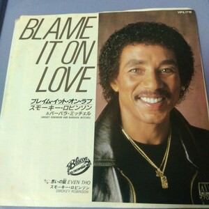 スモーキー　ロビンソン　バーバラ　ミッチェル　smokey robinson ブレイム　イット　オン　ラブ　blame it on love 83年　ep 7inch