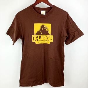 XLARGE エクストララージ 半袖 Tシャツ メンズ S 茶 ブラウン プリント ロゴ 90年代 LA アメカジ ストリート カジュアル ゴリラ ウェア