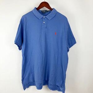 大きいサイズ POLO RALPH LAUREN ポロ ラルフローレン 半袖 ポロシャツ メンズXL 青 ブルー カジュアル ゴルフ スポーツ ウェア golf
