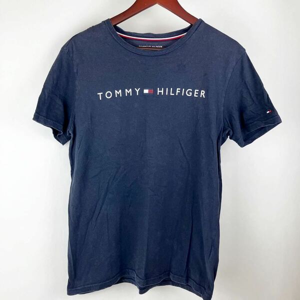 TOMMY HILFIGER トミーヒルフィガー 半袖 Tシャツ メンズ M 紺 ネイビー カジュアル アメカジ ストリート プリント ロゴ スポーツ ウェア