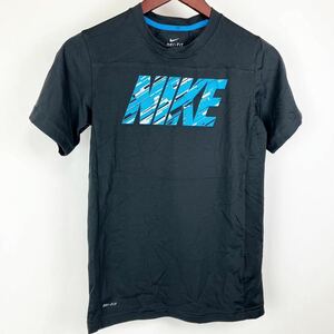 大きいサイズ NIKE ナイキ 半袖 Tシャツ レディース L ダークグレー DRI-FIT ドライ フィット ロゴ プリント スポーツ トレーニング ウェア