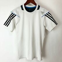 adidas アディダス 半袖 Tシャツ メンズ S 白 ホワイト カジュアル スポーツ トレーニング ウェア 3本ライン CLIMALITE ドライ 速乾_画像1