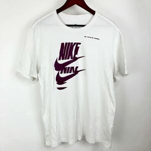 大きいサイズ NIKE ナイキ 半袖 Tシャツ メンズ XL 白 ホワイト カジュアル スポーツ トレーニング ウェア プリント ロゴ スウォッシュ