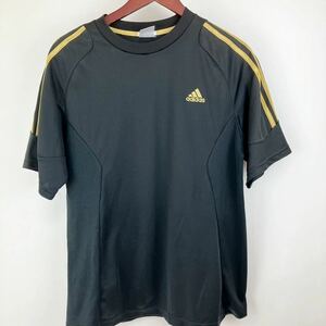 大きいサイズ adidas アディダス 半袖 Tシャツ メンズ XO 3L 黒 ブラック カジュアル スポーツ トレーニング ウェア 3本 ライン 速乾