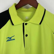 MIZUNO ミズノ 半袖 Tシャツ メンズ M 黄緑 グリーン カジュアル スポーツ トレーニング ウェア ゴルフ テニス ワンポイント 刺繍 ロゴ_画像3
