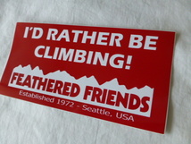 FEATHERED FRIENDS ステッカー FEATHERED FRIENDS 赤 レッド フェザードフレンズ I'D RATHER BE CLIMBING ! 1972 Seattle USA_画像7