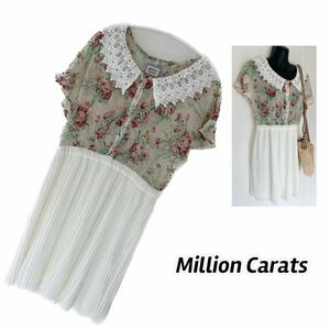 ★美品★ Million Carats ミリオンカラッツ プリーツワンピース 春夏ワンピース サイズフリー