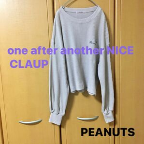 one after another NICECLAPビンテージPEANUTSコラボワッフルトレーナー