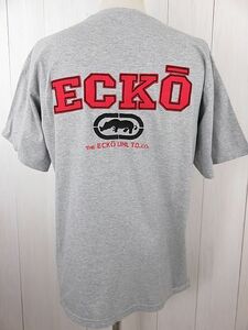 エコーアンリミテッド　ECKO　UNLTD.　半袖Tシャツ　グレー　刺繍入り　XL