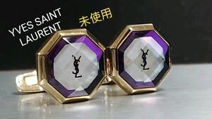 YVES SAINT LAURENT カフス シェル&クリスタル