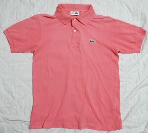 CHEMISE LACOSTE 文字ワニ サイズ2 ピンク L-1212 ラコステ　ビンテージ