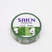 マスキングテープ パンダ 15mm x 10m SAIEN ぱんだ Panda 動物柄 マステ 紙テープ 和紙テープ ネコポス ポイント消化_画像2