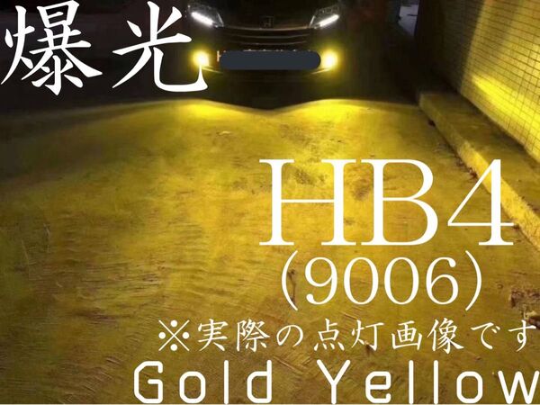 HB4 LED フォグランプ ゴールドイエロー H72 50w 爆光 9006
