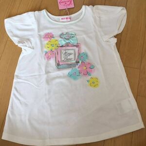 新品　メゾピアノ 120cm 半袖Tシャツ　トップスmezzo piano Tシャツ キッズ　女の子　ホワイト