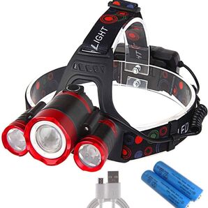ヘッドライト LED ヘッドランプ USB 充電式センサー機能付120°調整可能