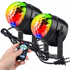 LED ミラーボール ディスコライト 家庭用 7色 RGB 回転 リモコン付き