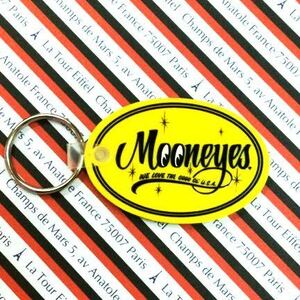 MOONEYES ムーンアイズ　ラバーキーリング（イエロー）オーバル キーホルダー アメリカン雑貨 黄色 車 バイク