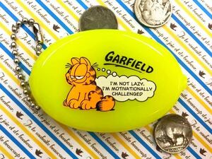  Garfield Raver coin case ( yellow )GARFIELD key holder change purse . american miscellaneous goods 
