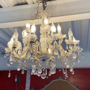 最終値下げヴィンテージ シャンデリア １５灯 チェコ ボヘミアクリスタル  イタリア ベネチアグラス 天井照明 アンティークの画像1