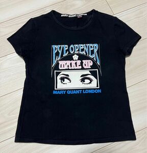 ③ MARY QUANT //マリークワント　Tシャツ　トップスM　黒Tシャツ