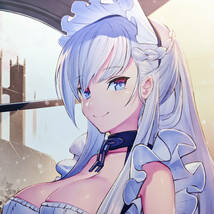 アズールレーン ベルファスト 【ナダレ】 メロンブックス アズールレーン 応援 メモリアルイラスト Wスエード B2 タペストリー_画像1