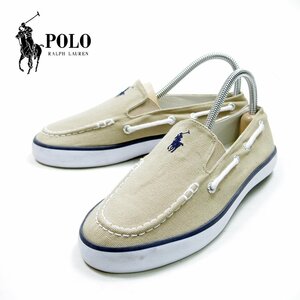 22cm表記　POLO RALPHLAUREN ポロ ラルフローレン　キャンバス　スニーカー　ローカット スリッポン　カジュアル/U7880