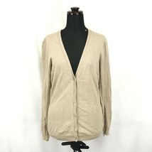 UNIQLO★長袖コットンカーディガン【women’s size -L程度/ベージュ/beige】long sleeve cardigan/Tops◆BG933_画像1