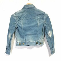 F6937dL Levi's リーバイス キッズサイズ130～140cm位 コーデュロイジャケット ブルー USED 古着 デニム風ジャケット カジュアル アメカジ_画像2