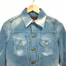 F6937dL Levi's リーバイス キッズサイズ130～140cm位 コーデュロイジャケット ブルー USED 古着 デニム風ジャケット カジュアル アメカジ_画像6