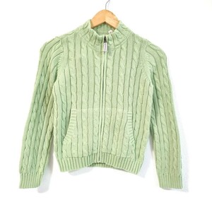 F6987JL L.L.Bean L e ruby n size L6X-7 (120cm~130cm rank ) Zip up sweater knitted sweater green Kids girl USED