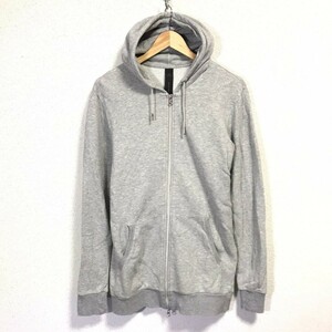 F7196dL 日本製 MEN'S MELROSE メンズ メルローズ サイズ3 (M～L位) ジップアップパーカー グレー ラメ メンズ フードパーカー カジュアル