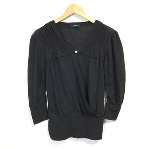 F7249dL made in Japan ZUCCa Zucca size M cashmere . thin knitted sweater knitted so- cut and sewn pull over black black lady's 