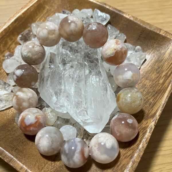 さくら瑪瑙 ブレスレット14ミリ玉