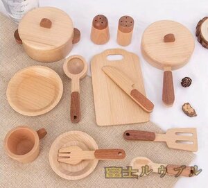  new arrival * toy intellectual training toy wooden toy Kids saucepan set kitchen toy 15 point set 