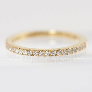 AHKAH Ahkah K18 yellow gold diamond 0.16cttina half Eternity ring approximately 8 number [40857]