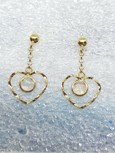 * new goods * K18 opal Open Heart Drop earrings 